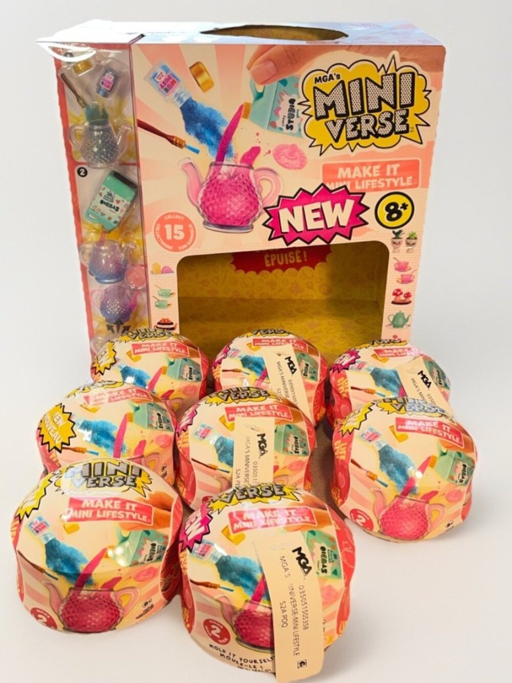 MGA's Miniverse Make It Mini LIFESTYLE SERIES 2 Lot of 8 balls w Display Box